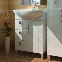 Тумба с раковиной Triton Кристи 60 L, 3 ящика, белая