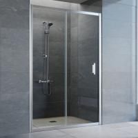 Душевая дверь в нишу Vegas Glass ZP 130 08 01 профиль глянцевый хром, стекло прозрачное