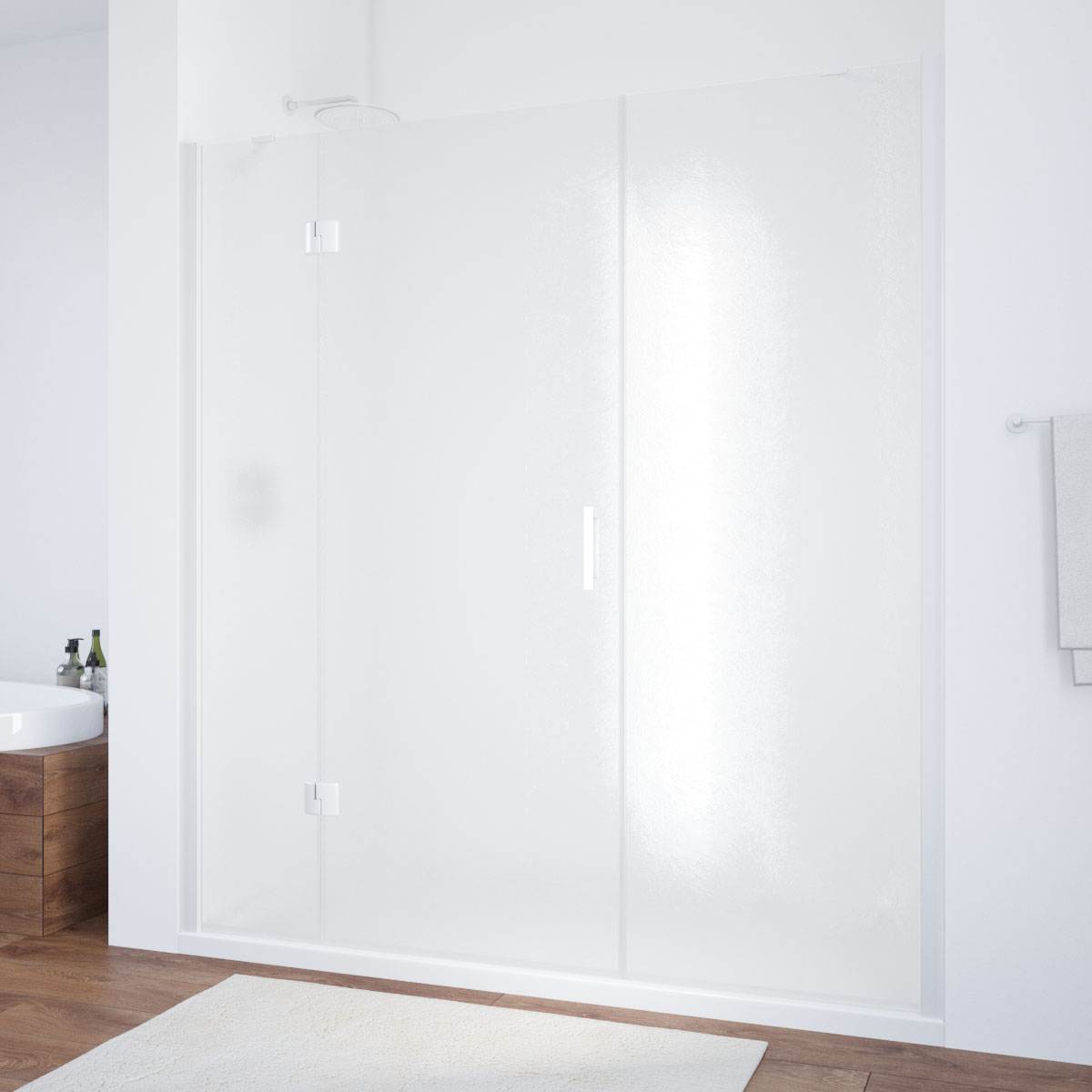 Душевая дверь в нишу Vegas Glass  AFP-F NOVO 200 01 02 L, профиль белый, стекло шиншилла