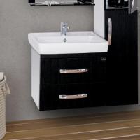 Тумба с раковиной Misty Эмилия 60 подвесная черная