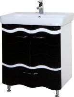 Тумба с раковиной Bellezza Мари Волна 80 белая/черная