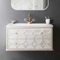 Тумба с раковиной Caprigo Caprice 60 2 ящика, bianco, круги перламутровые