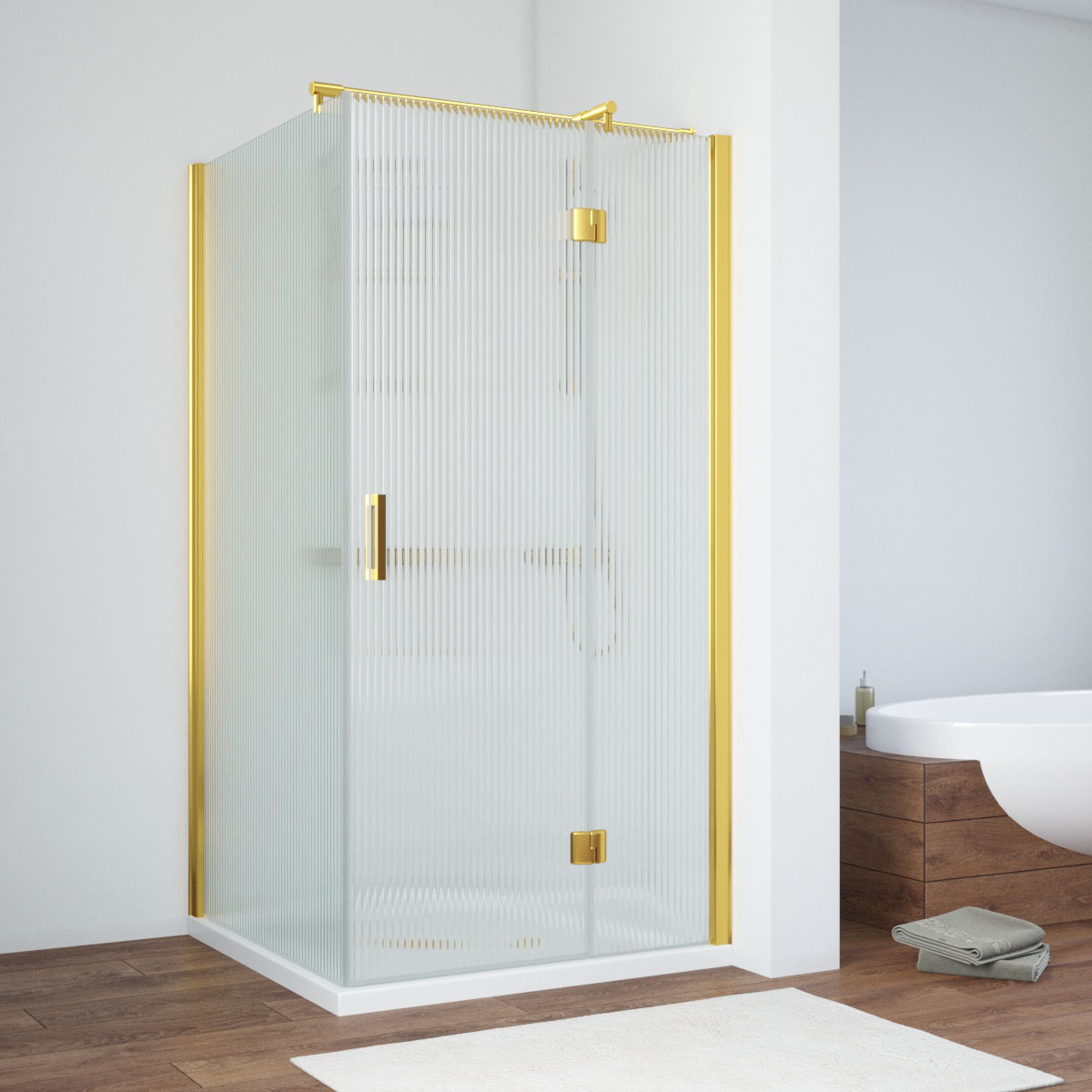 Душевой уголок Vegas Glass AFP-Fis TUR NOVO h1890 80*120 09 Moru R, профиль золото глянцевое, стекло Moru