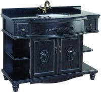 Тумба с раковиной Bellezza Аврора 115 черная патина серебро