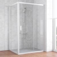 Душевой уголок Vegas Glass ZP+ZPV 110*100 01 01 профиль белый, стекло прозрачное