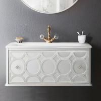 Тумба с раковиной Caprigo Caprice 80 1 ящик, bianco, круги перламутровые