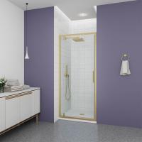 Душевая дверь в нишу Veconi Ottimo P30 G OP30G-90-01-C9, профиль золото брашированное, стекло прозрачное