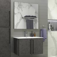 Мебель для ванной Brevita Rock 75 бетон темно-серый