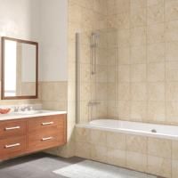 Шторка на ванну Vegas Glass EV LUX 75 07 crystalvision L профиль матовый хром, стекло crystalvision