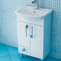 Тумба с раковиной Triton Диана 50 L, 2 двери, 1 ящик, белая