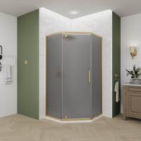 Душевой уголок Veconi Ottimo P10 G 90x90 OP10G-9090-12-C9, профиль золото брашированное, стекло матово-тонированное