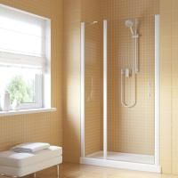 Душевая дверь в нишу Vegas Glass EP-F-1 LUX 155 01 01 L профиль белый, стекло прозрачное