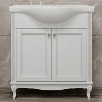 Тумба с раковиной ValenHouse Эллина 80 белая, 2 дверцы, ручки хром