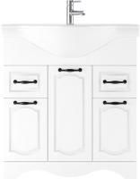 Тумба с раковиной Домино Rich 80 белое дерево