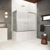 Шторка на ванну Vegas Glass ZV+ZVF Protec 190*75 04 Moru, профиль никель, стекло Moru