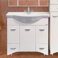 Тумба с раковиной Misty Дрея 85 2 ящика с бельевой корзиной, напольная