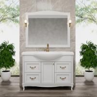 Мебель для ванной ValenHouse Эллина 120 белая, 4 ящика, 1 дверца, ручки золото