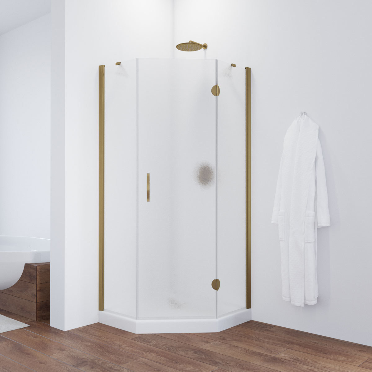 Душевой уголок Vegas Glass AFA-Pen TUR NOVO h1890 100 05 02 R, профиль бронза, стекло шиншилла