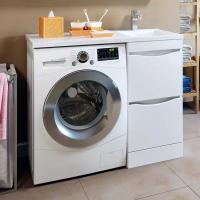 Тумба с раковиной Runo Орион 45 L, под стиральную машину, раковины лайт