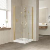 Душевой уголок Vegas Glass 2GPS LUX 90 09 crystalvision профиль золото глянцевое, стекло crystalvision