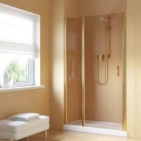 Душевая дверь в нишу Vegas Glass EP-F-1 LUX 150 09 05 L профиль золото глянцевое, стекло бронза