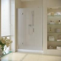 Душевая дверь в нишу Vegas Glass AFP-F LUX 160 08 10 L профиль глянцевый хром, стекло сатин