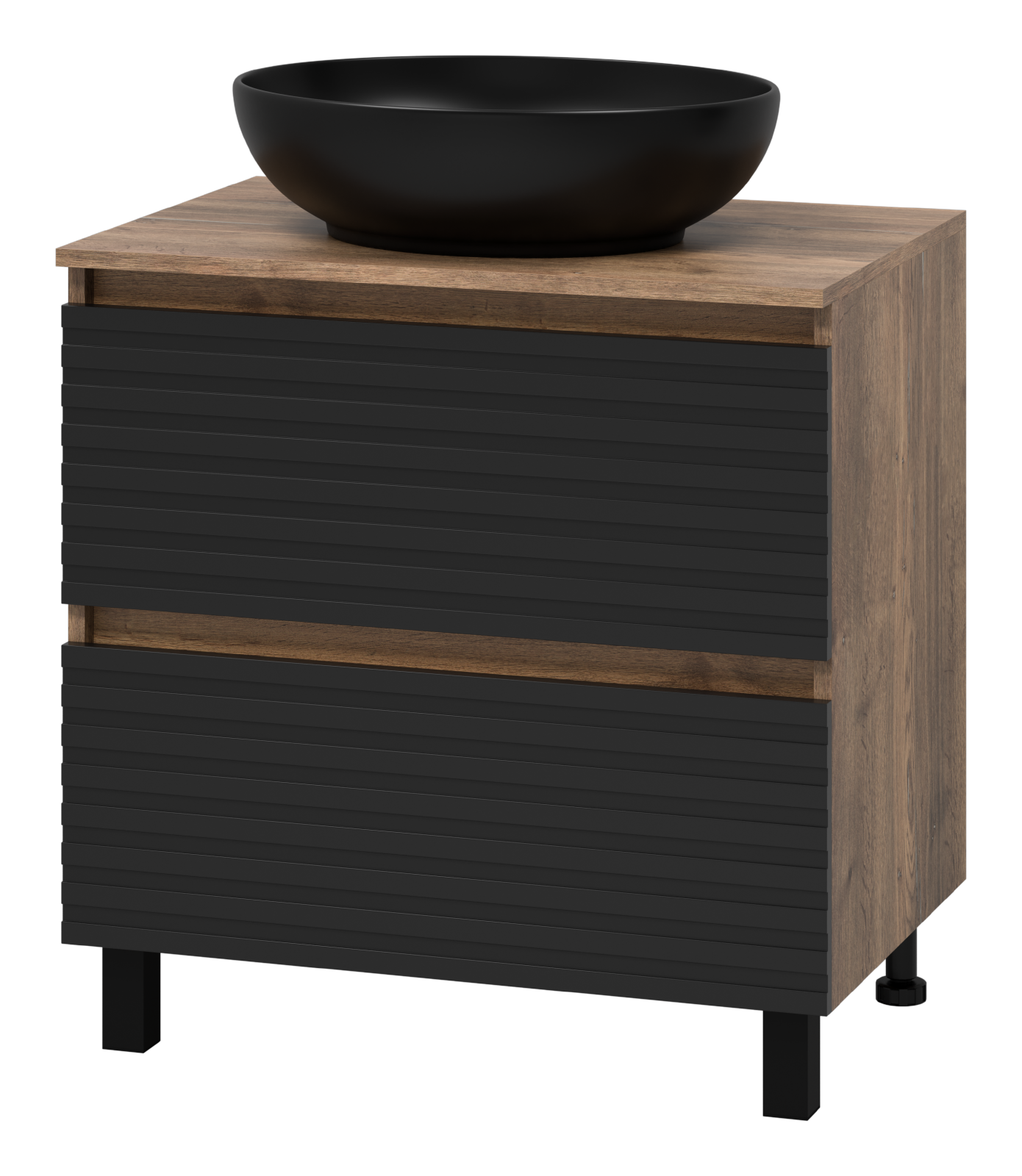 Тумба с раковиной Brevita Dakota 70 черная