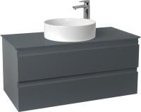 Тумба с раковиной Jacob Delafon Madeleine 100 серая матовая с подсветкой