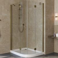 Душевой уголок Vegas Glass AFS-F Lux 100*80 05 01 L профиль бронза, стекло прозрачное
