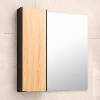 Зеркало Runo Мальта 70 дуб, черный