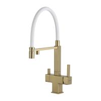 Смеситель для кухни Gappo G4395-53 с подключением к фильтру, золотой сатин