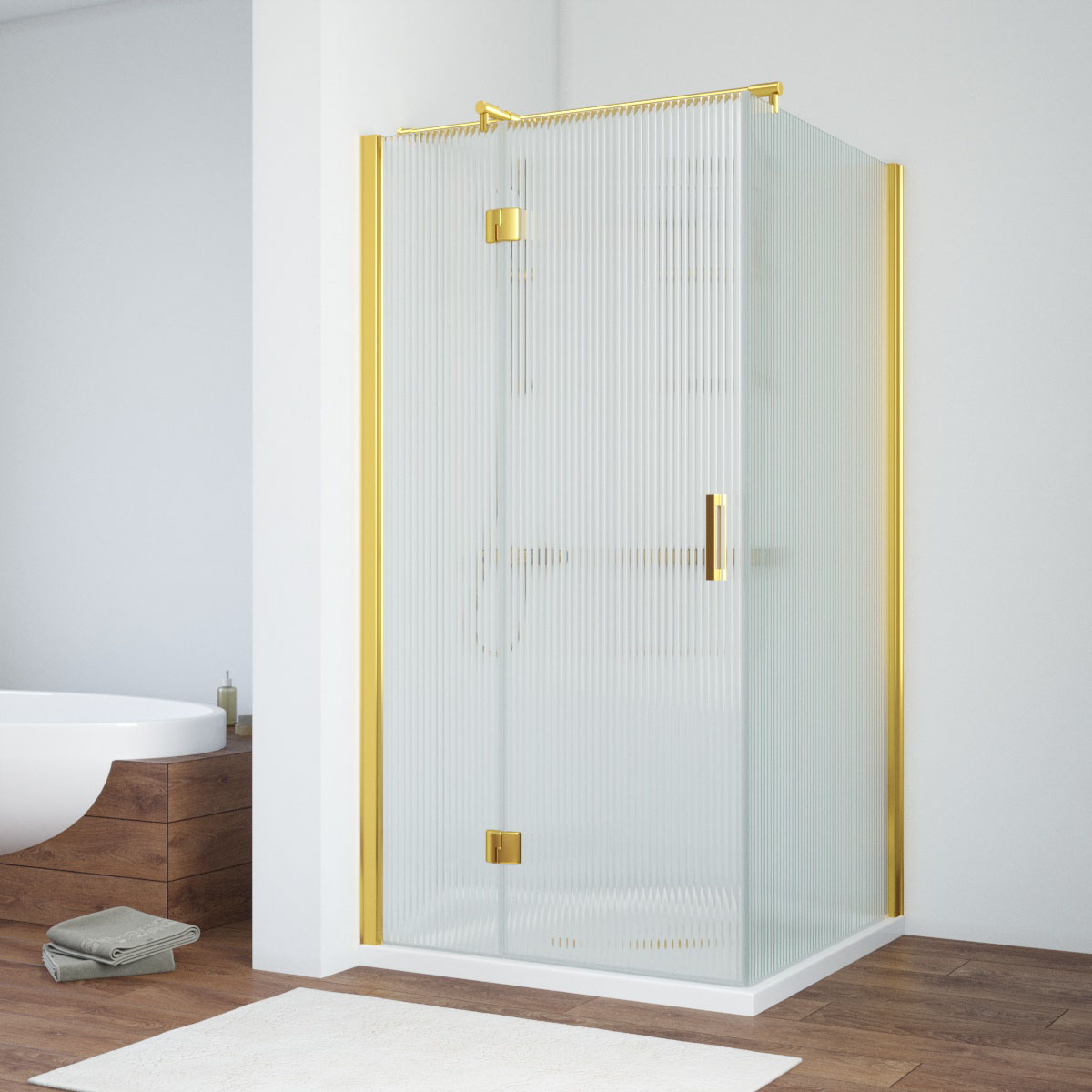 Душевой уголок Vegas Glass AFP-Fis TUR NOVO h1890 90*120 09 Moru L, профиль золото глянцевое, стекло Moru