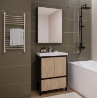 Мебель для ванной Velvex Klaufs 60.2D.1Y черная, шатанэ, напольная