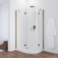 Душевой уголок Vegas Glass AFS-F TUR NOVO 100*80 05 crystalvision L профиль бронза, стекло crystalvision