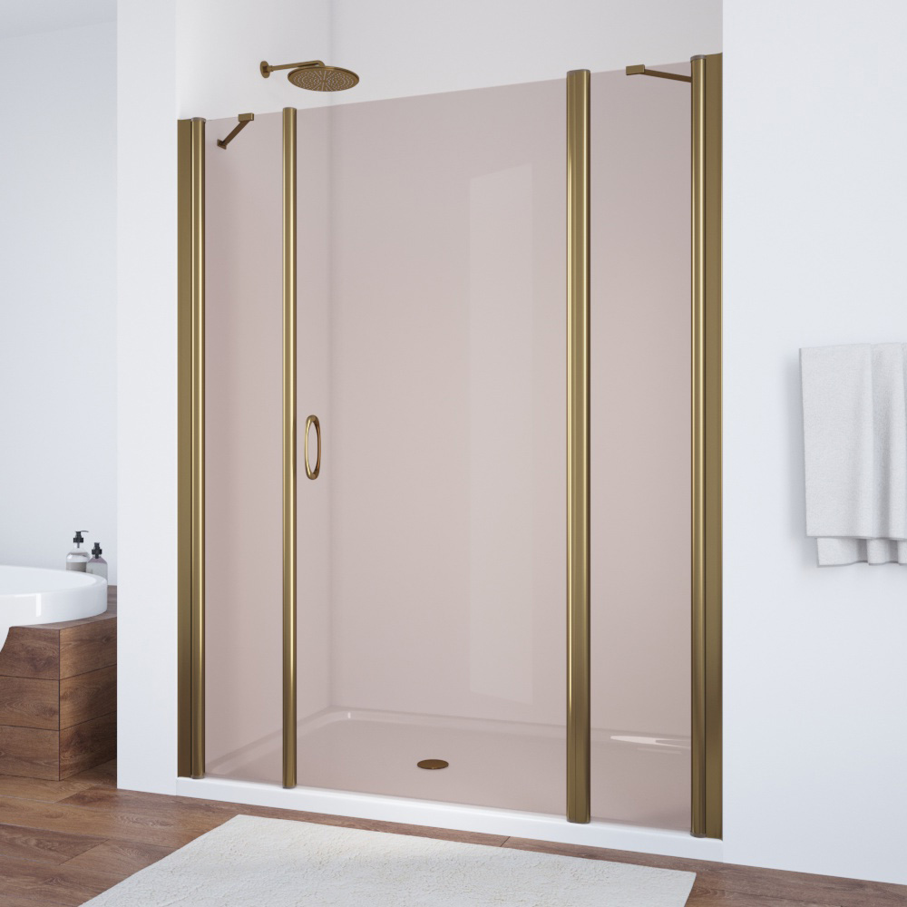 Душевая дверь в нишу Vegas Glass EP-2F 210 05 05 R, профиль бронза, стекло бронза