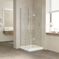 Душевой уголок Vegas Glass 2GPS LUX 90*80 07 01 R профиль матовый хром, стекло прозрачное