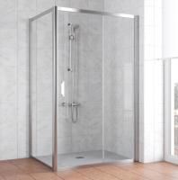 Душевой уголок Vegas Glass ZP+ZPV 130*80 08 01 профиль глянцевый хром, стекло прозрачное