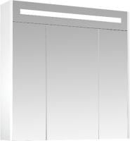 Зеркало-шкаф Triton Диана 80, 3 двери, с подсветкой, белый
