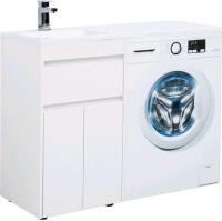 Тумба с раковиной Aquanet Токио 110 L белая напольная, 1 ящик, 2 дверцы