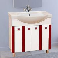 Тумба с раковиной Misty Палермо 80 красная, напольная