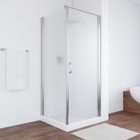 Душевой уголок Vegas Glass EP-Fis 90*110 08 10 R профиль глянцевый хром, стекло сатин