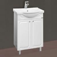 Тумба с раковиной Misty Александра 55 прямая, белый металлик