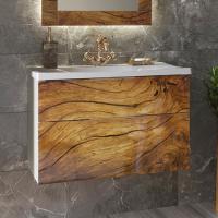 Тумба с раковиной Marka One Idalgo 75П wood