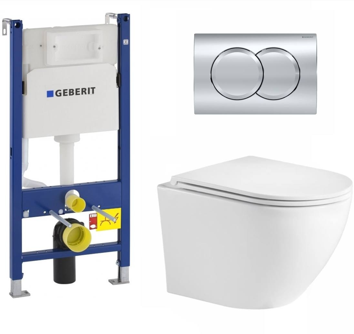 Инсталляция Geberit Duofix Delta 458.149.21.1 с кнопкой + унитаз подвесной WeltWasser Michigan 520 WT