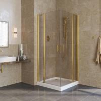 Душевой уголок Vegas Glass EFA LUX 90 09 05 профиль золото глянцевое, стекло бронза