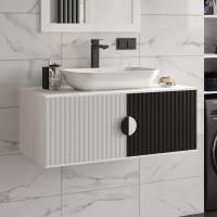 Тумба с раковиной Brevita Richard 105 черно-белая