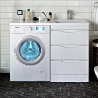 Тумба с раковиной Runo Орион 60 L под стиральную машину, раковина лайт