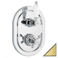 Смеситель с термостатом для ванны Cezares Elite VDIM2-T-03/24-Bi с внутренней частью, золото