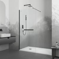 Душевая перегородка RGW Walk In WA-041B 90х195 профиль черный, стекло прозрачное