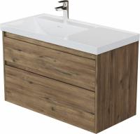 Тумба с раковиной Aquanet Nova Lite 2.0 100 L 2 ящика, дуб рустикальный